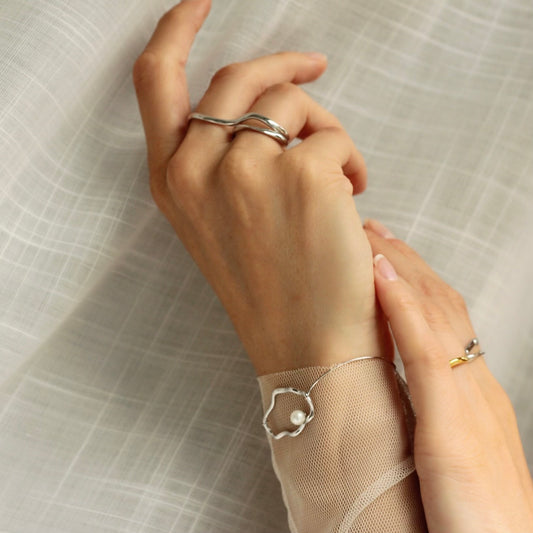 Ripple 漣漪珍珠手鏈(silver)