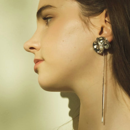 (Pre-Order) Dancing Orchid Earrings (silver)