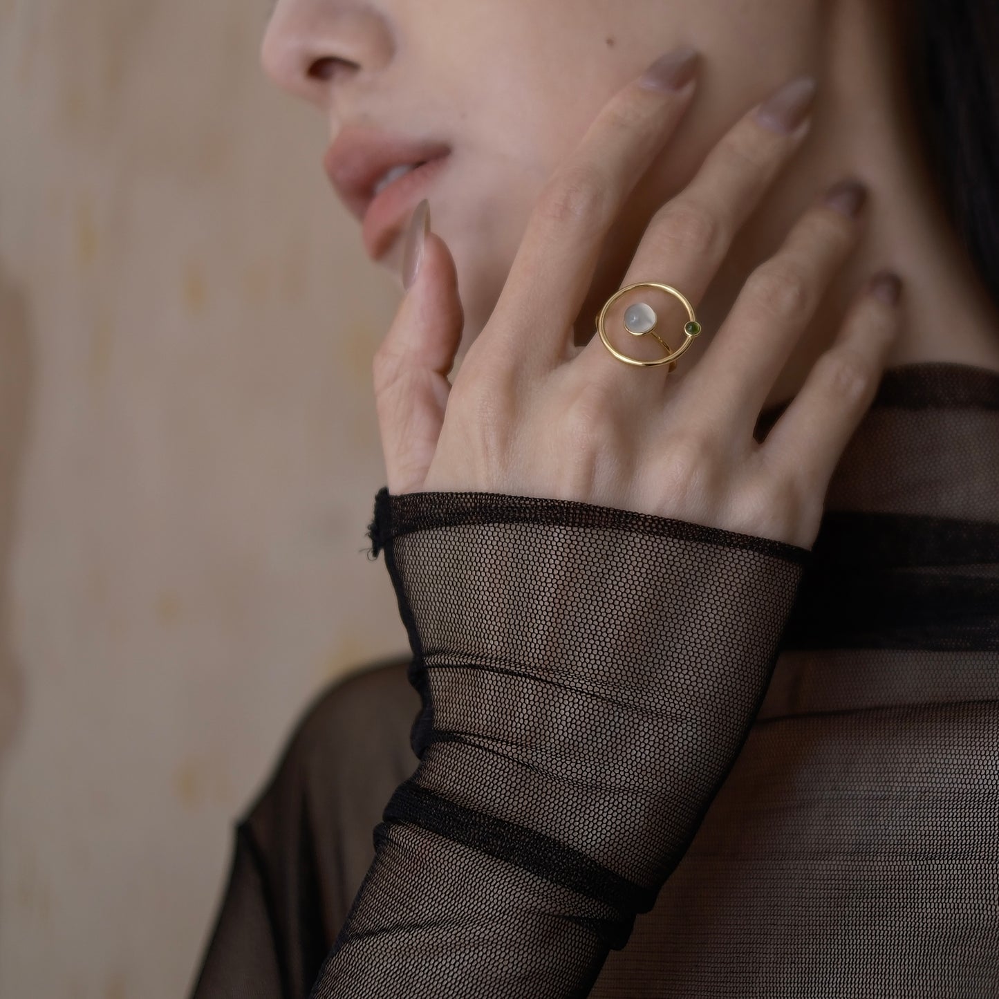 (Limited Edition) Moon Sparkle Ring x Guardian Star Ring - Moon stone edition