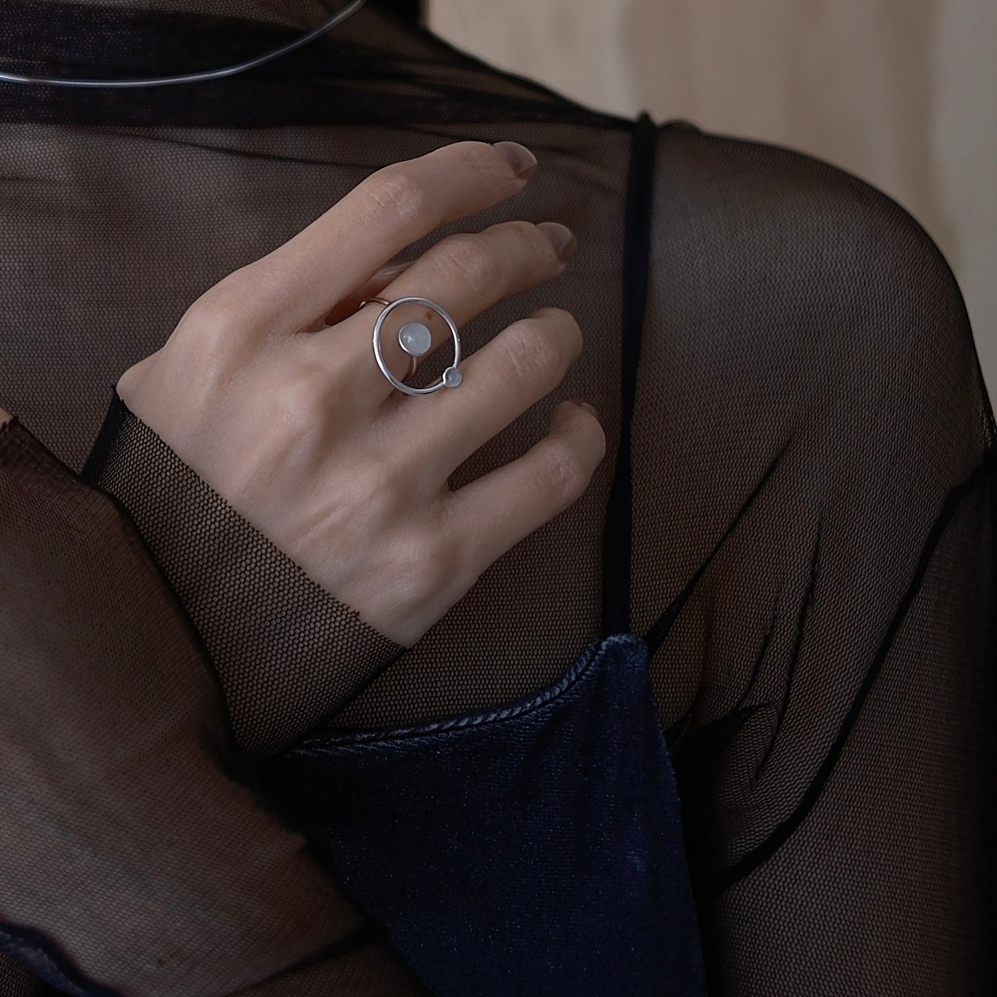 (Limited Edition) Moon Sparkle Ring x Guardian Star Ring - Moon stone edition