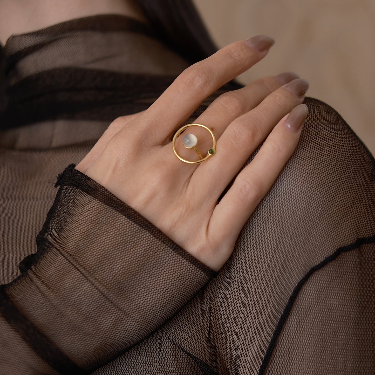 (Limited Edition) Moon Sparkle Ring x Guardian Star Ring - Moon stone edition