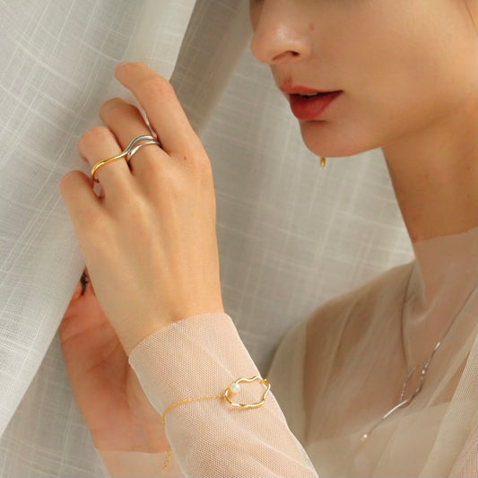 Ripple 漣漪珍珠手鏈(Gold)