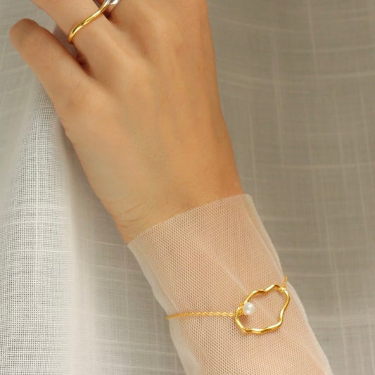 Ripple 漣漪珍珠手鏈(Gold)