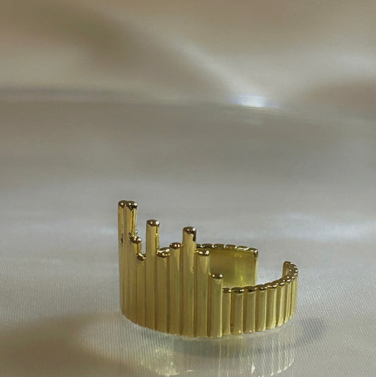 Golden Urban Skyline Ring