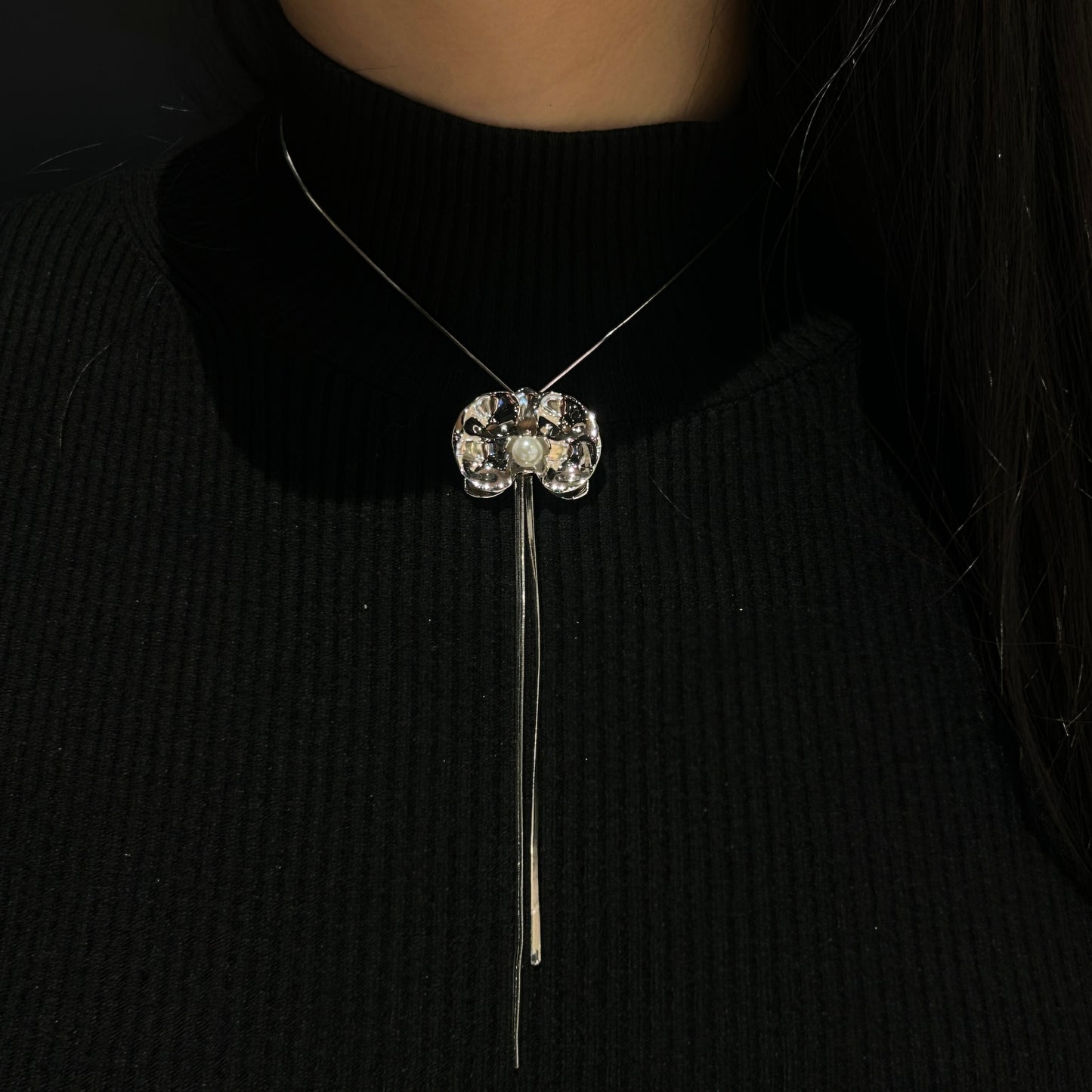 Dancing Orchid Necklace (silver)