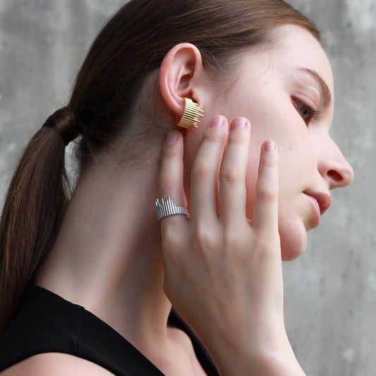 Silver Urban Skyline Ring