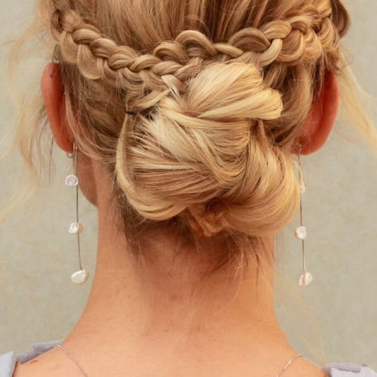 Silver Floating Petal Ear Chain