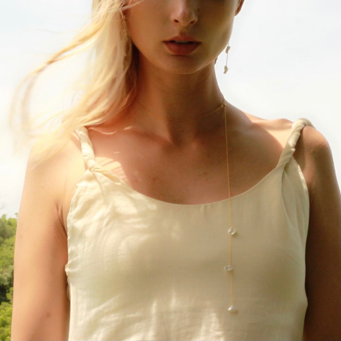 Golden Floating Petal Necklace
