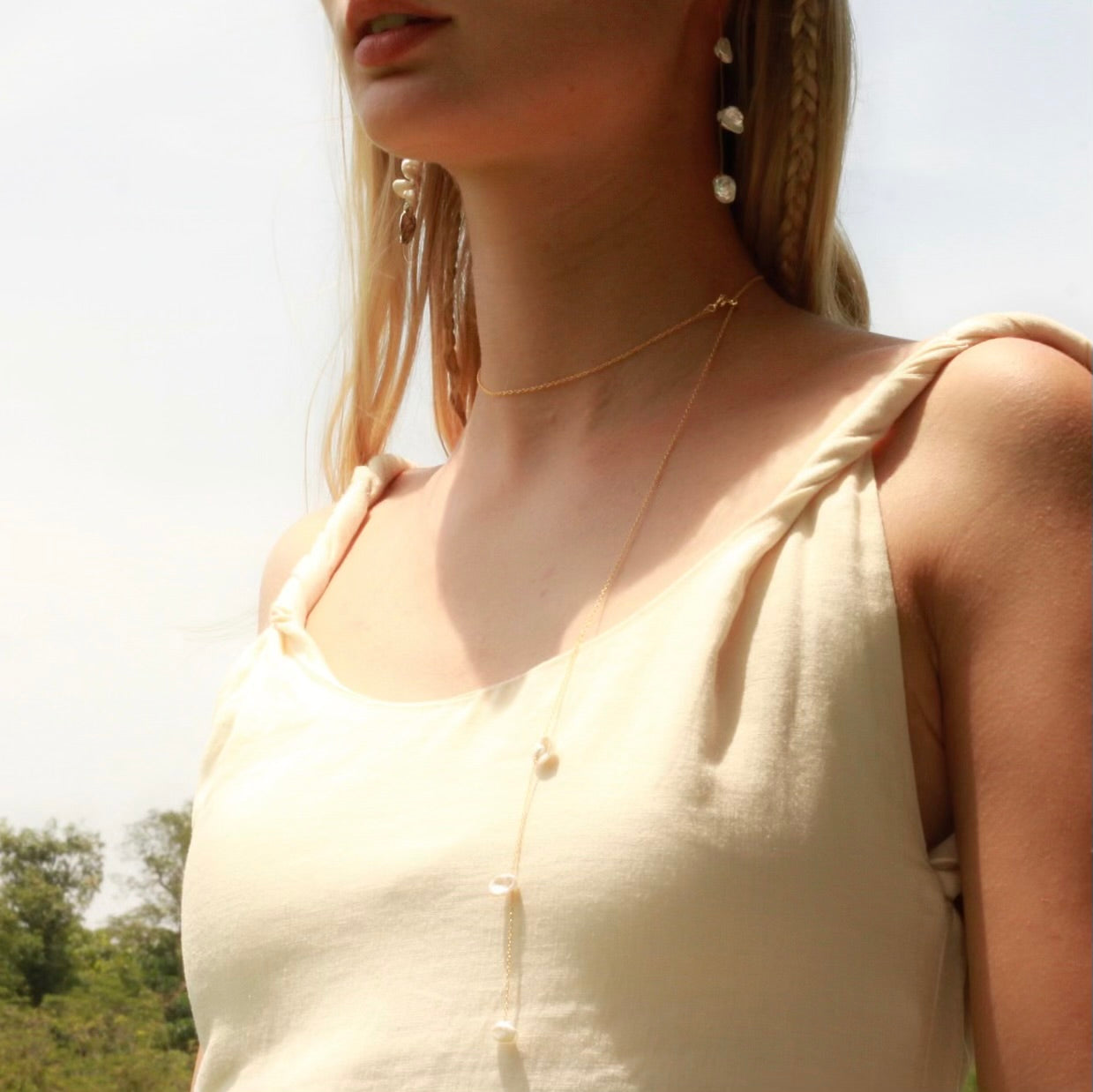 Golden Floating Petal Necklace
