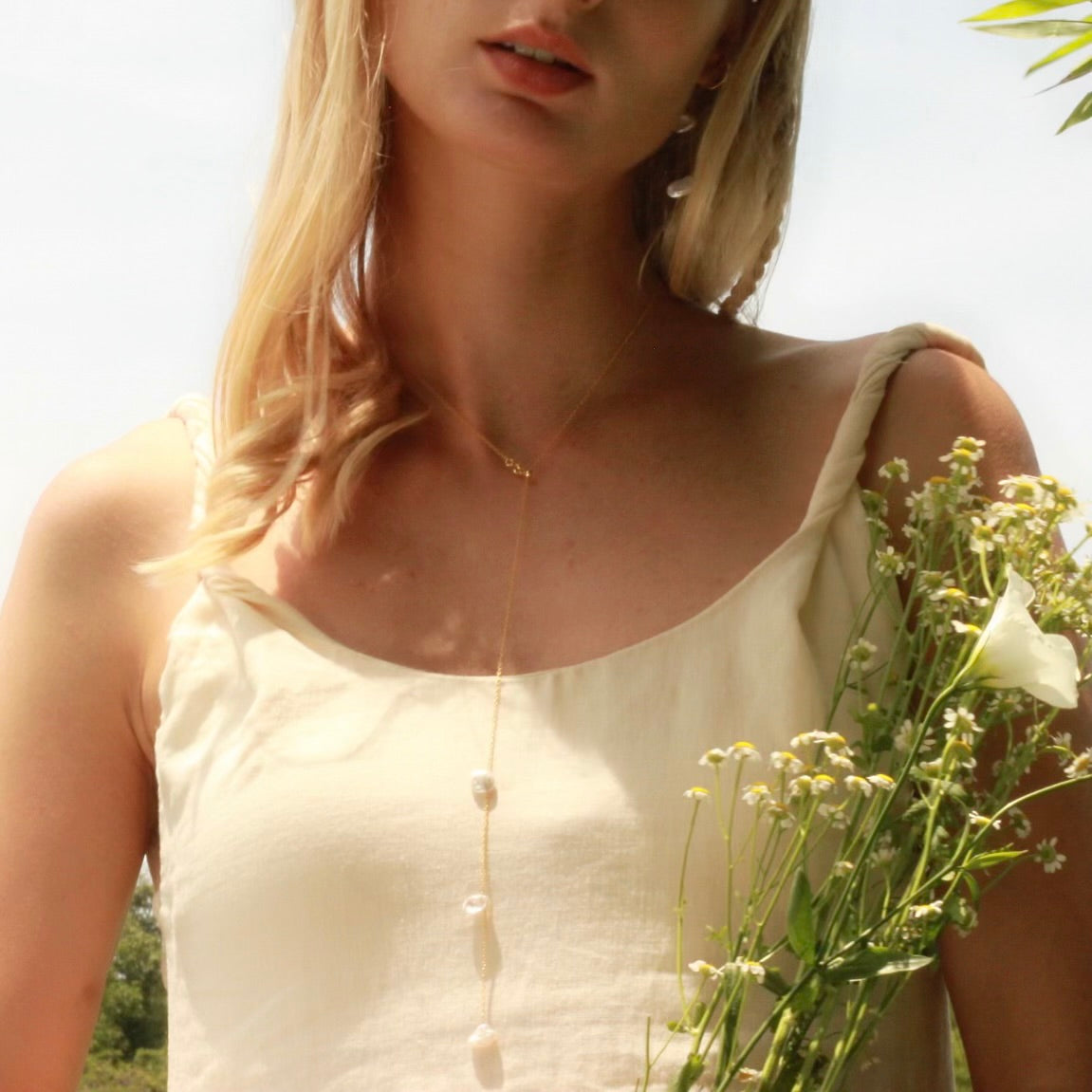 Golden Floating Petal Necklace