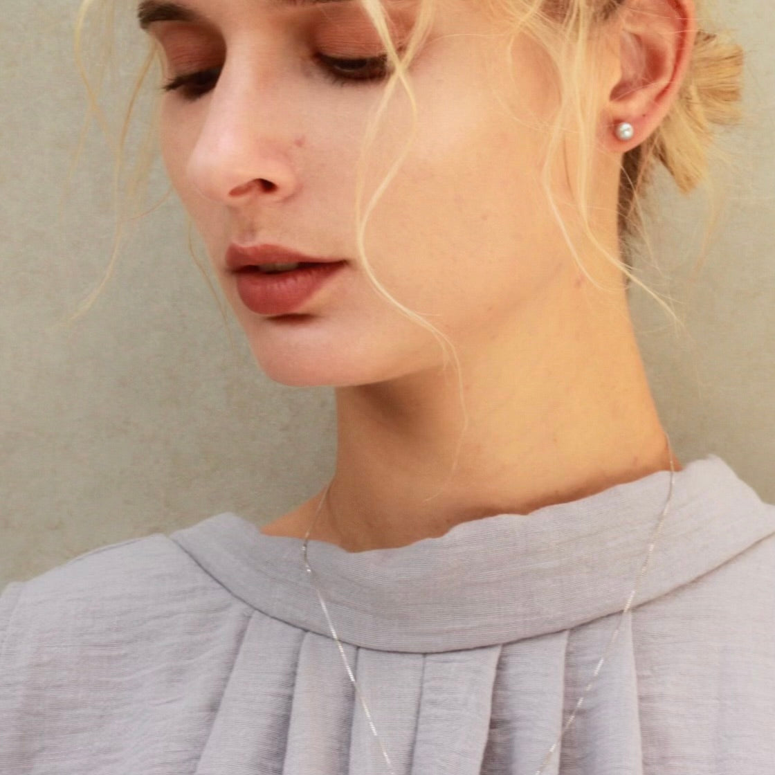 經典灰色淡水珍珠耳針 Classic Grey pearl Stud