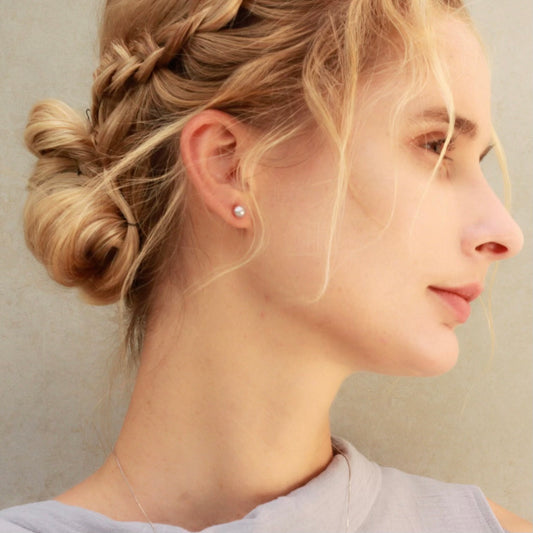 經典灰色淡水珍珠耳針 Classic Grey pearl Stud