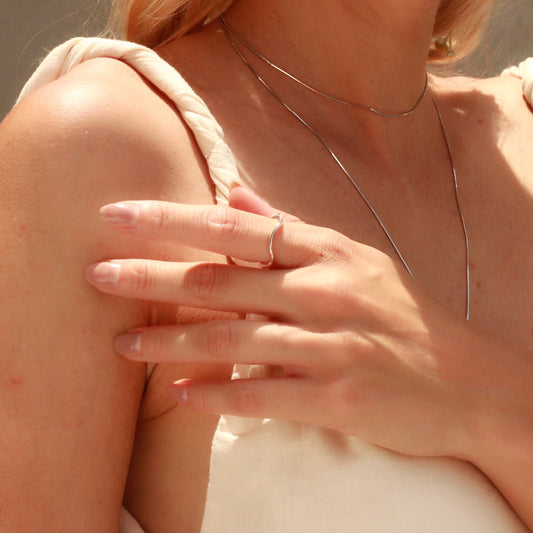 莫比烏斯流水兩用戒/耳骨夾 silver