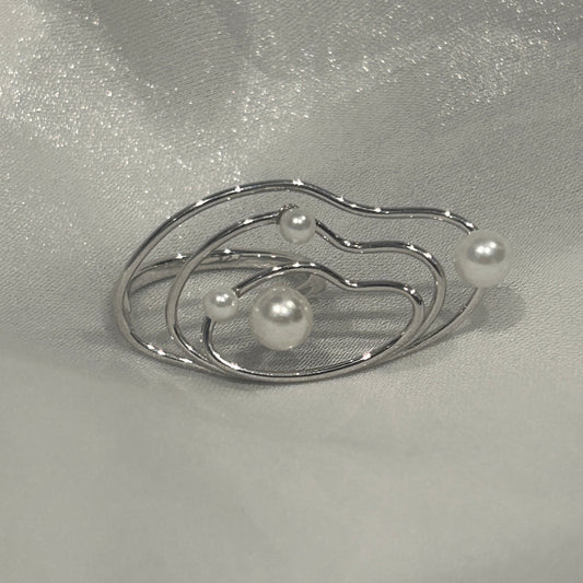 Nebula Flow Pearl Ring (gold)&(silver)