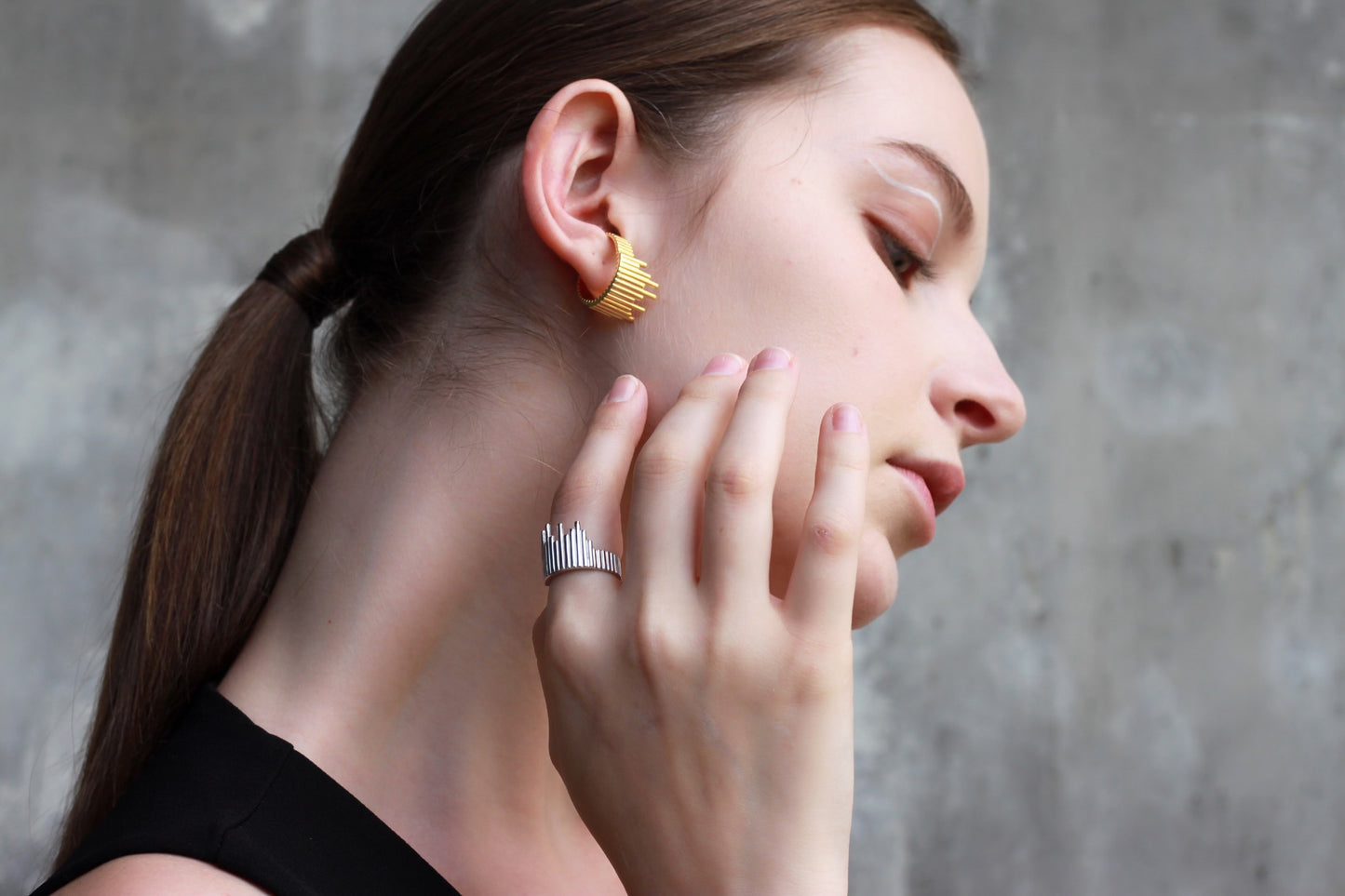 Silver Urban Skyline Ring