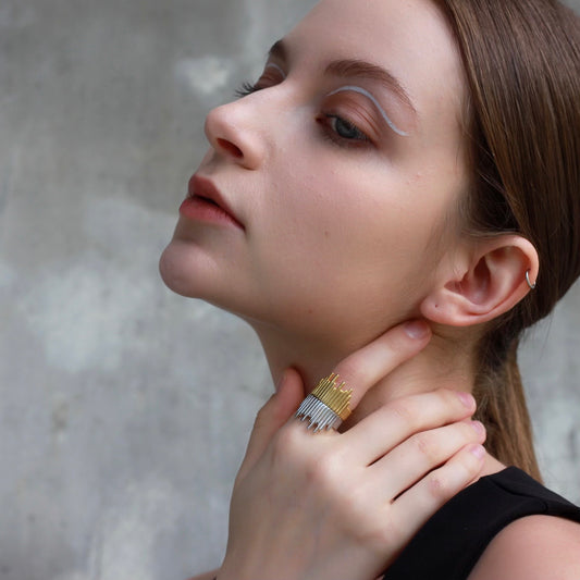 Silver Urban Skyline Ring