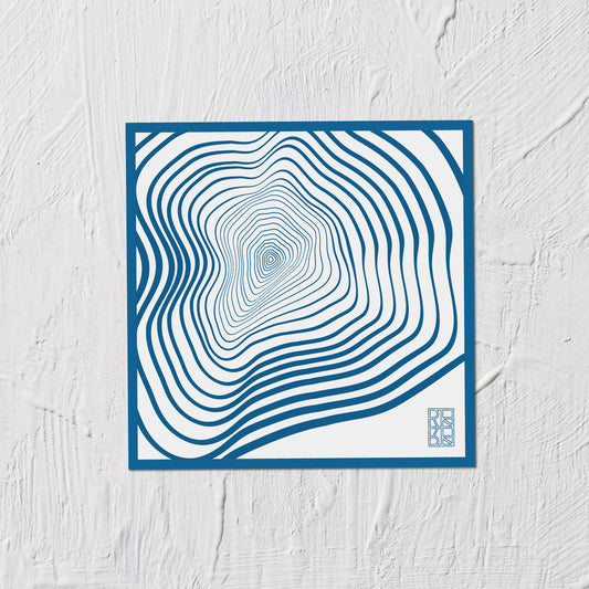 Blue Ripple Satin Silk Scarf 藍色無盡漣漪絲巾