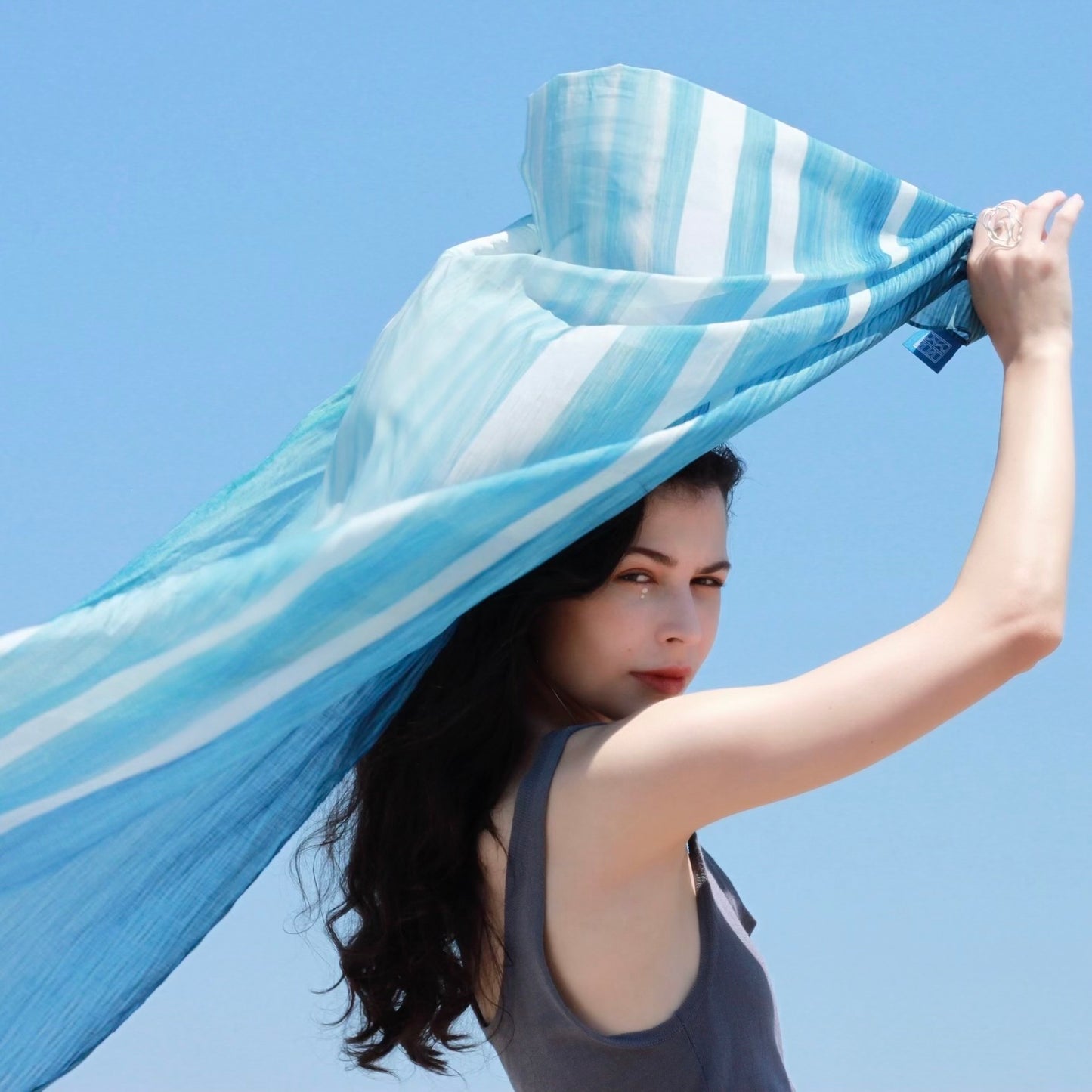 Reflection multi way scarf top 水光倒影天絲長巾上衣 -