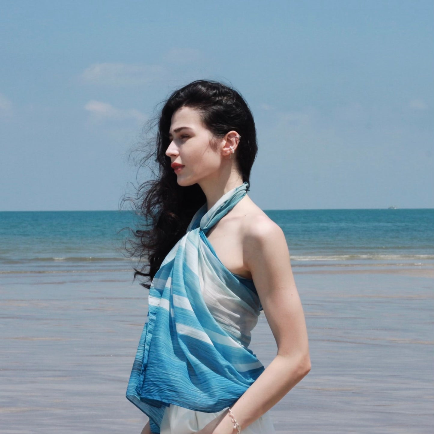 Reflection multi way scarf top 水光倒影天絲長巾上衣 -
