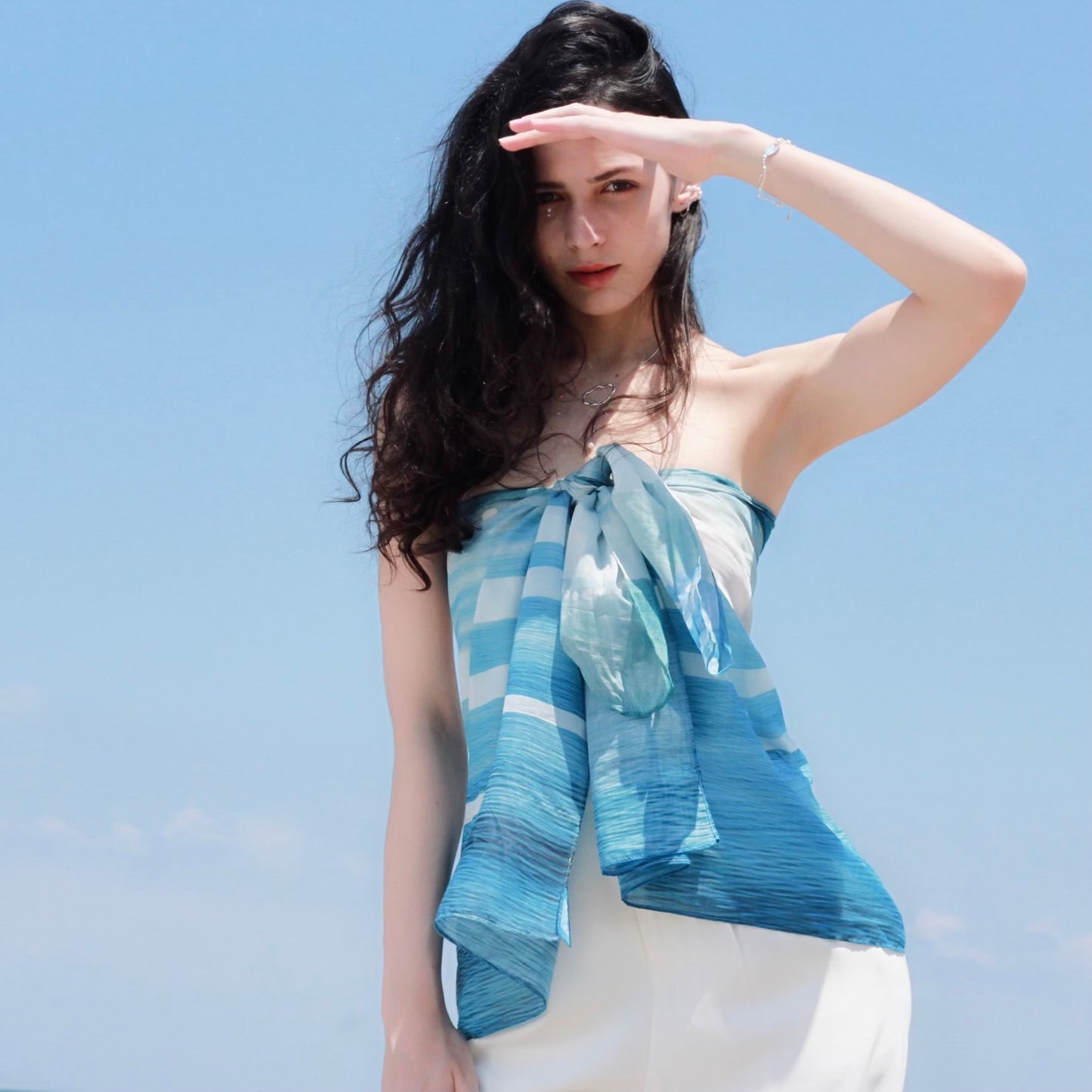 Reflection multi way scarf top 水光倒影天絲長巾上衣 -