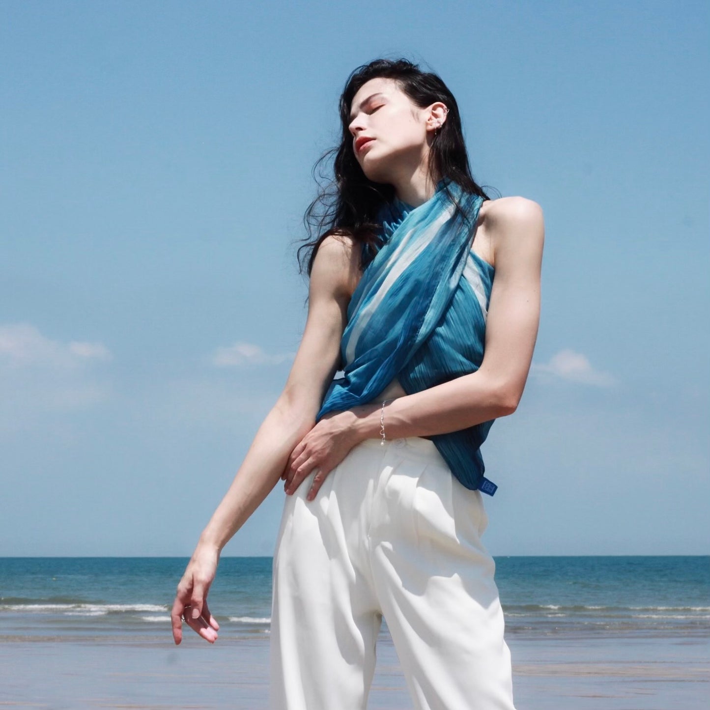 Reflection multi way scarf top 水光倒影天絲長巾上衣 -