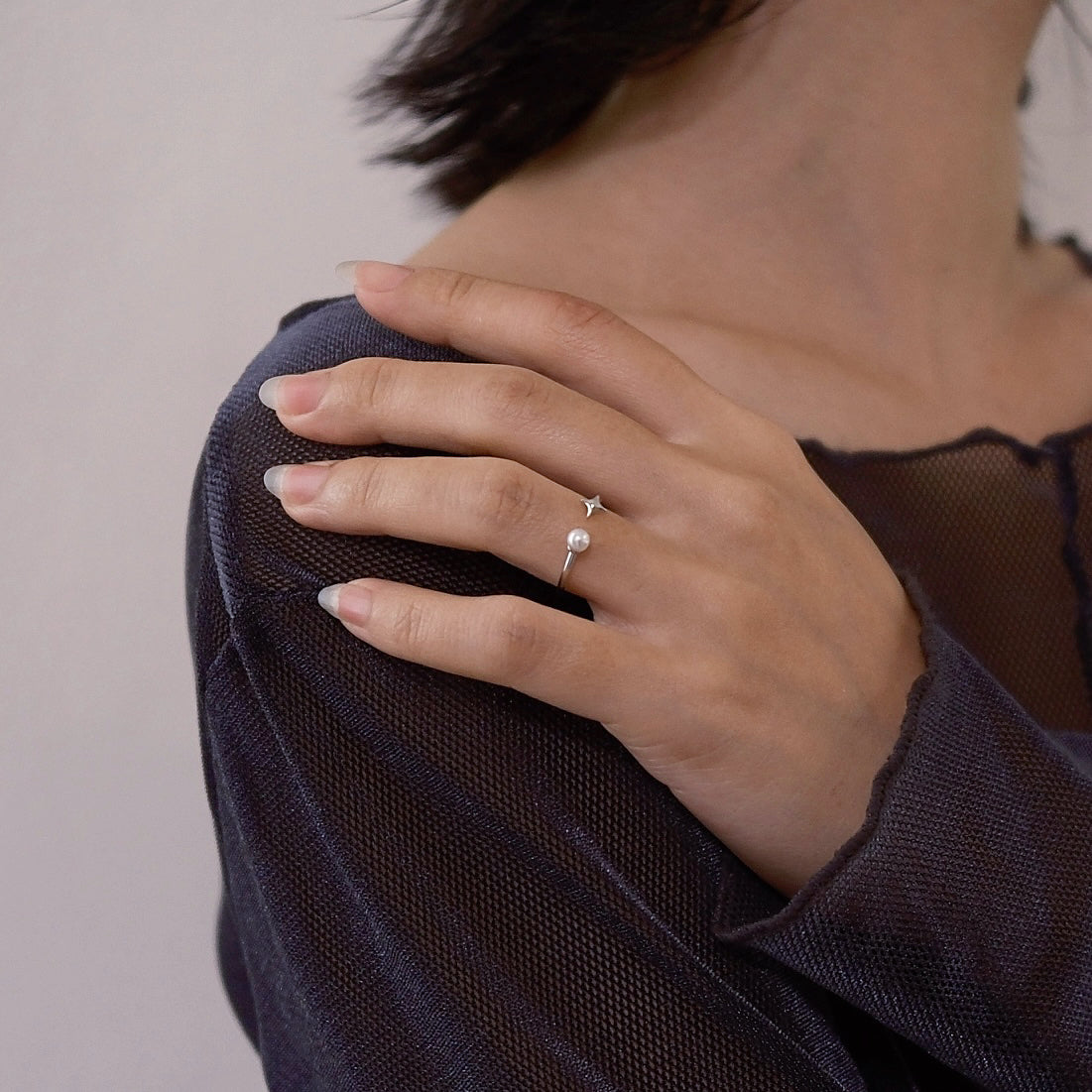 Silver Stellar Sparkle Ring 八芒星 x 四芒星