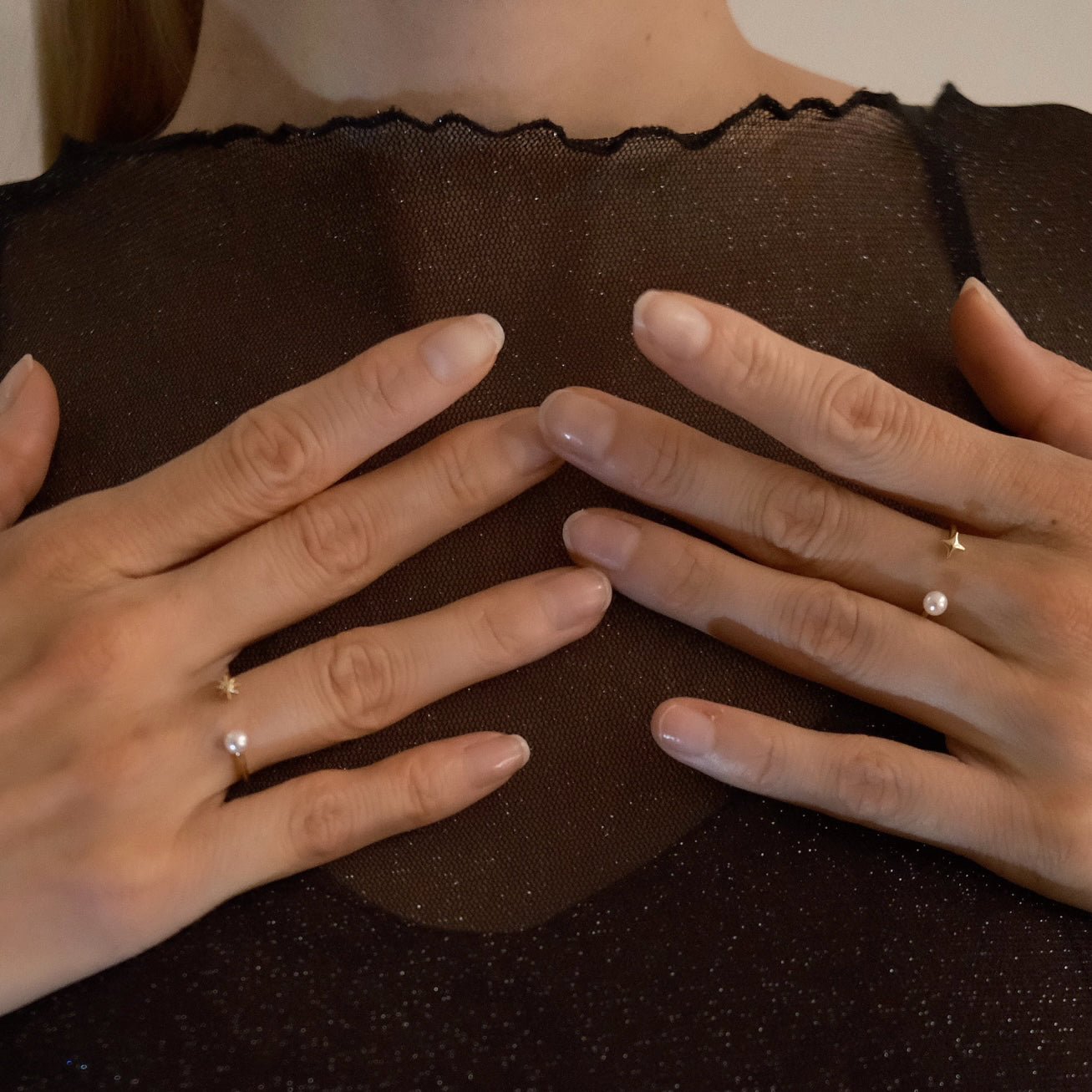 Golden Stellar Sparkle Ring 八芒星 x 四芒星