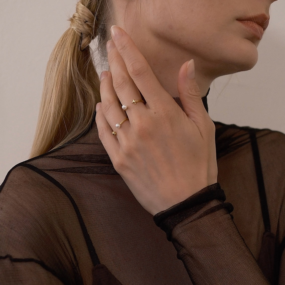 Golden Stellar Sparkle Ring 八芒星 x 四芒星