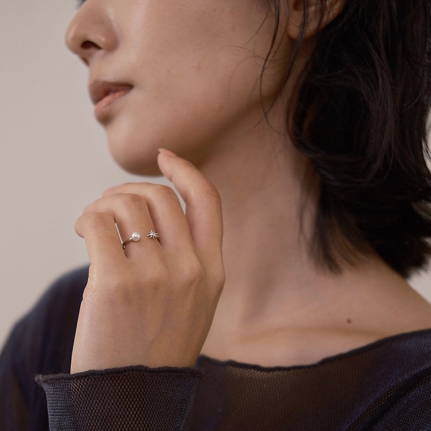 Silver Stellar Sparkle Ring 八芒星 x 四芒星