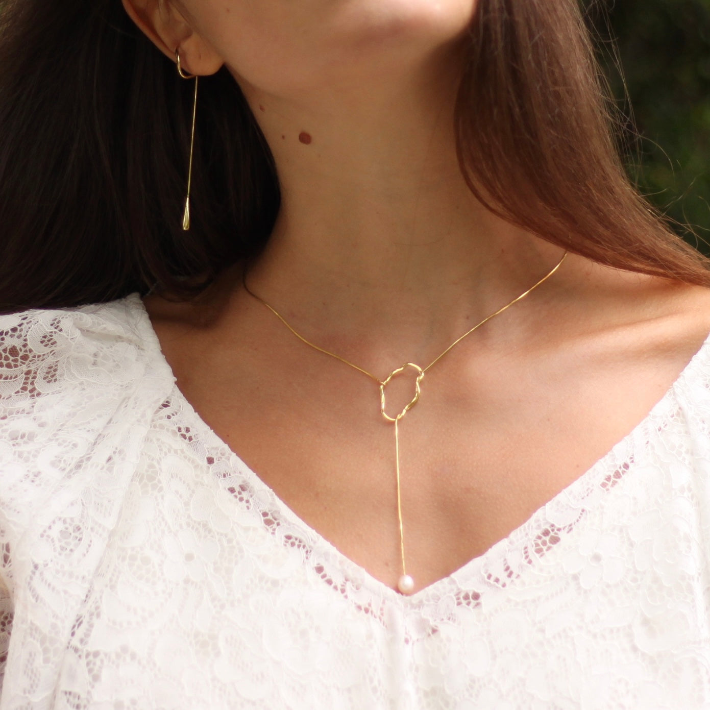 Golden Ripple Dew  Necklace  - Sparkle Design Edition