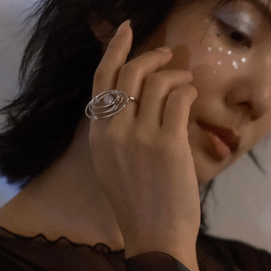 Galaxy Glow Ring - moon stone (gold)&(silver)