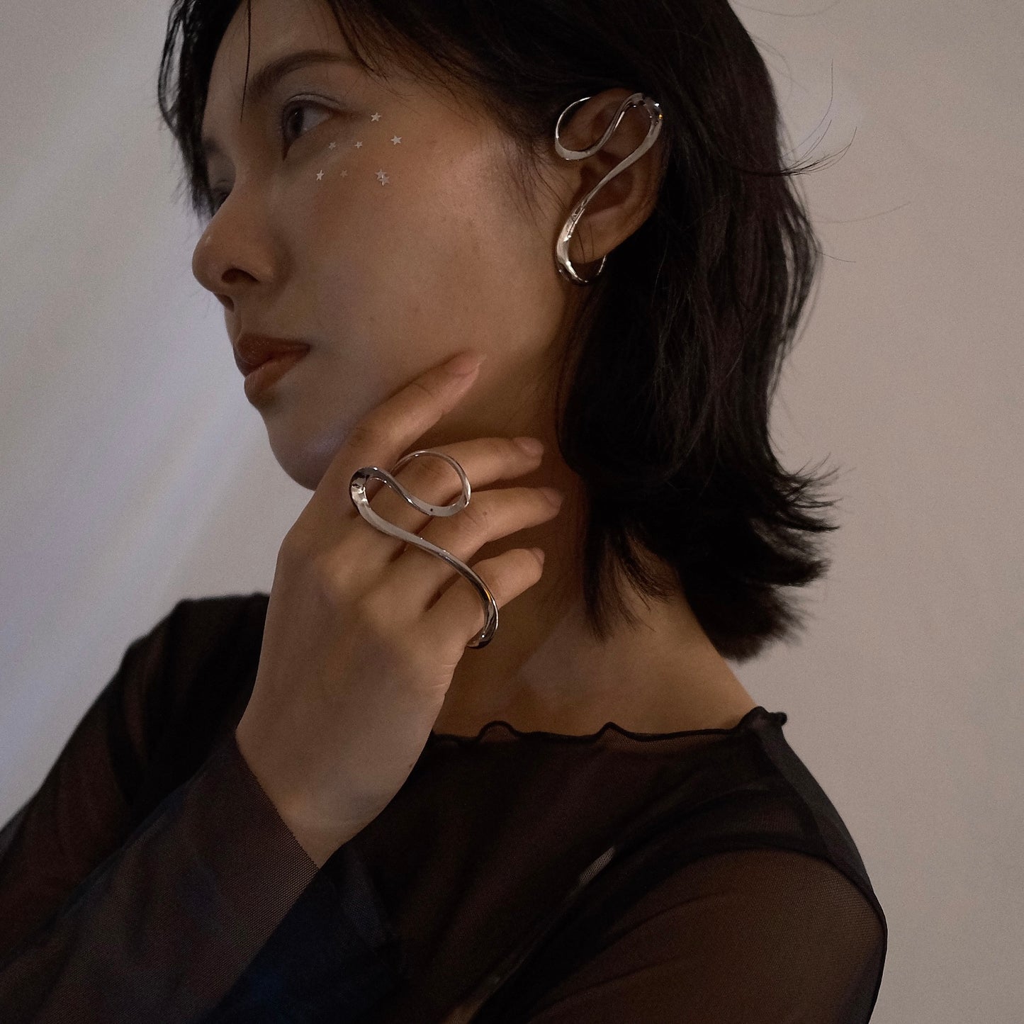 Stellar Drift Ear Cuff (gold)&(silver)