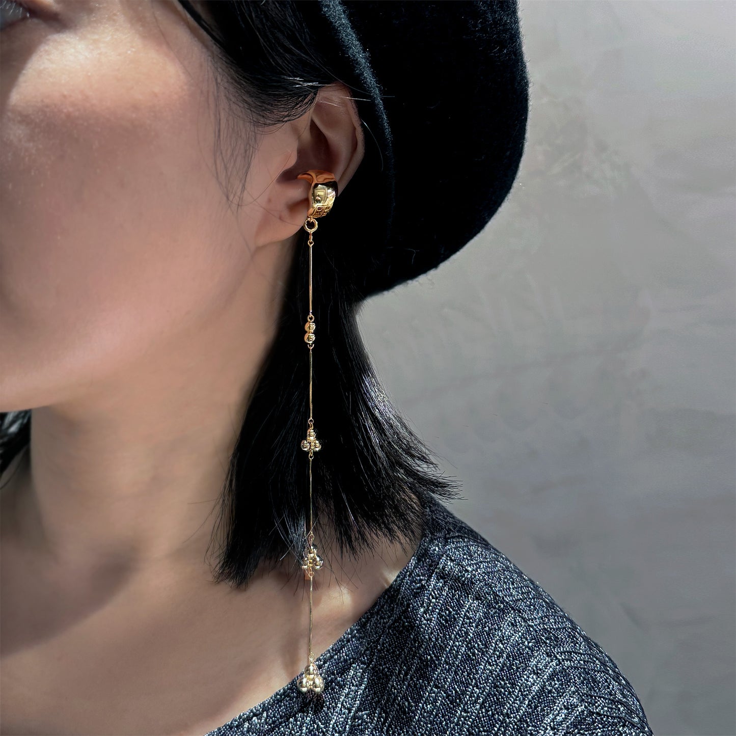Flow of heart earcuff (with different chains)