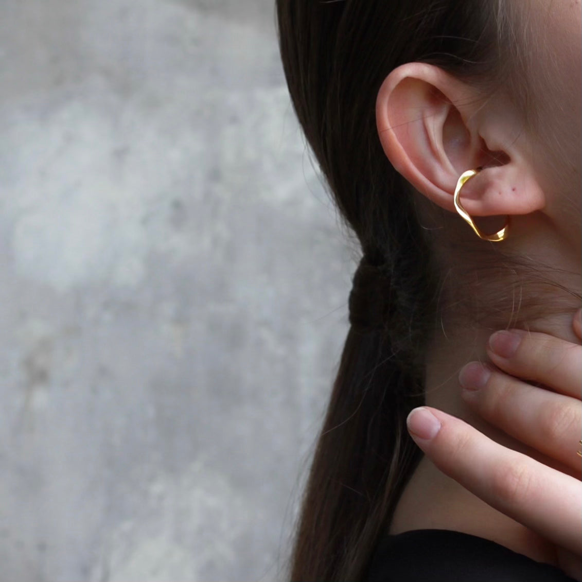 Golden Möbius strip Ear Cuff/ Ring