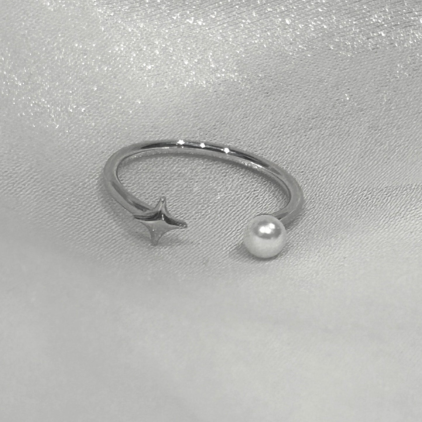 Silver Stellar Sparkle Ring 八芒星 x 四芒星