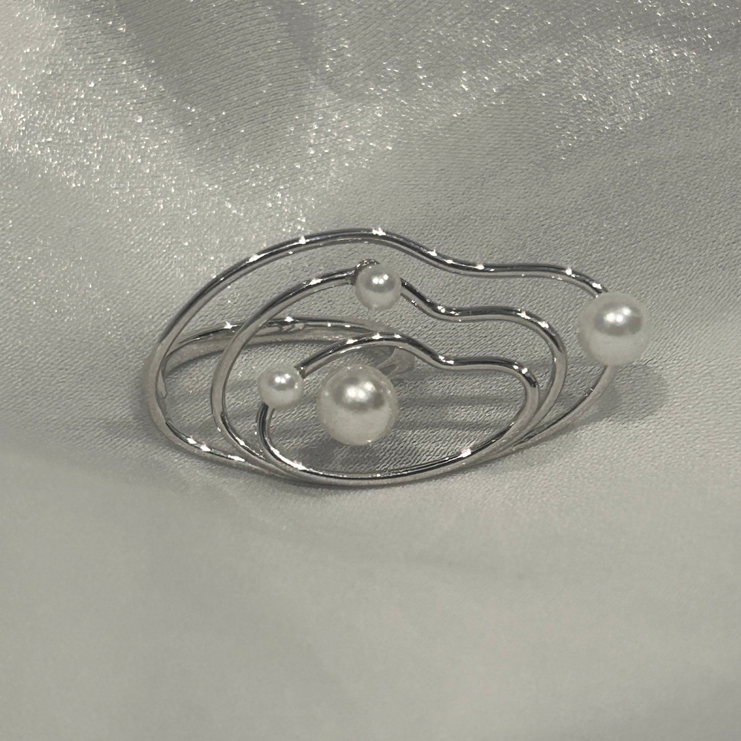 Nebula Flow Pearl Ring (gold)&(silver)