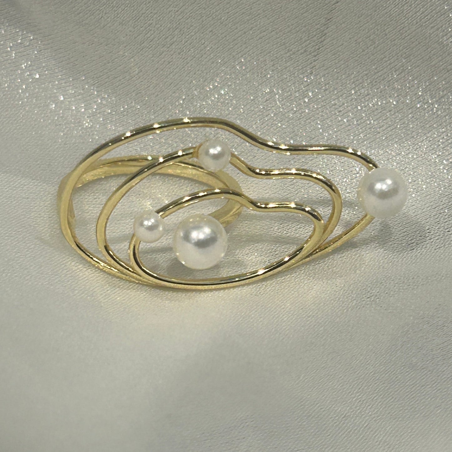 Nebula Flow Pearl Ring (gold)&(silver)