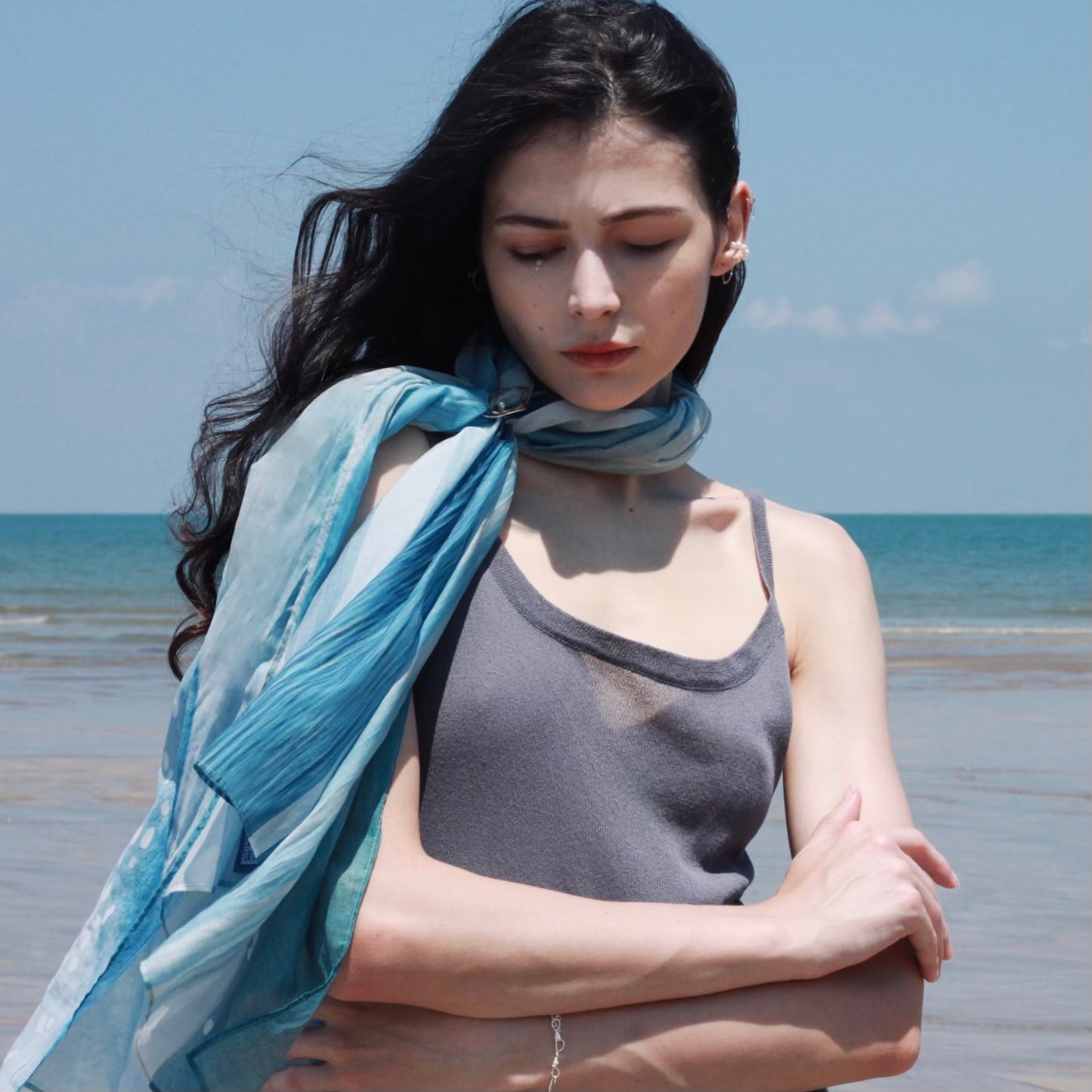 Reflection multi way scarf top 水光倒影天絲長巾上衣 -